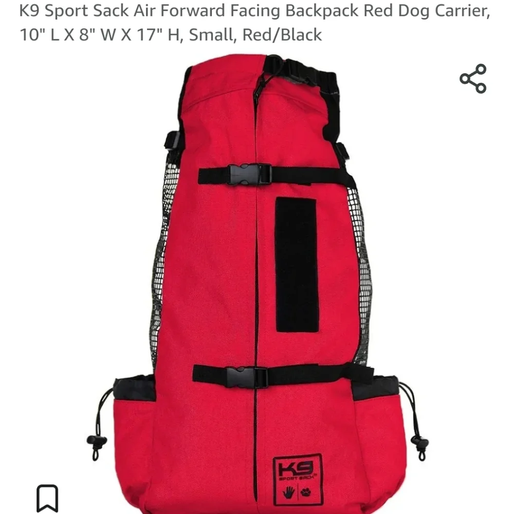 K9 Sport Sack Air Forward Facing Backpack Red Dog Carrier, small medium …